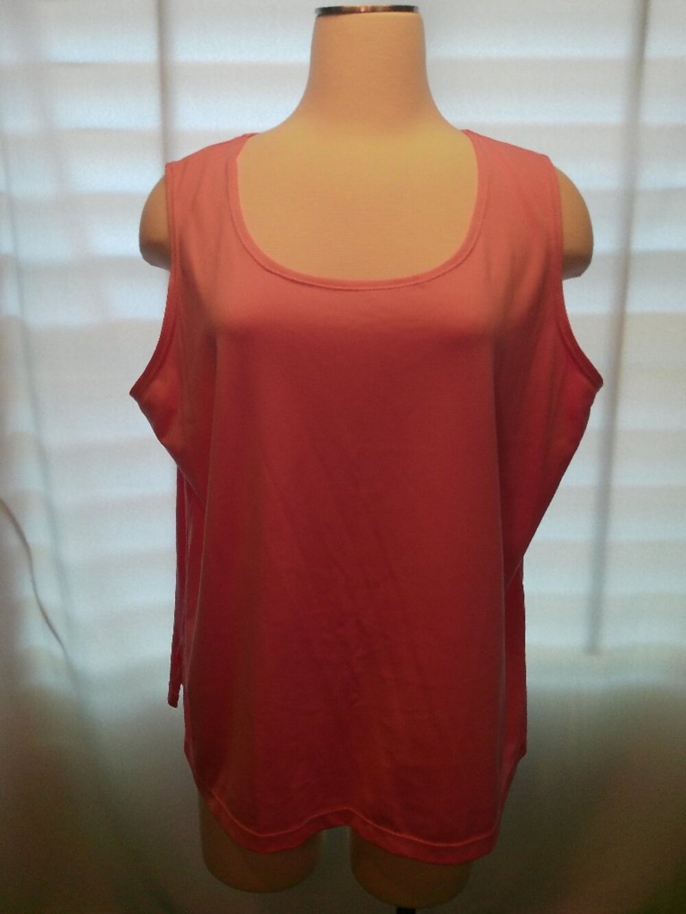 Susan Graver Sleeveless Pink Tank Top Scoop Neck Stretch Size 1X